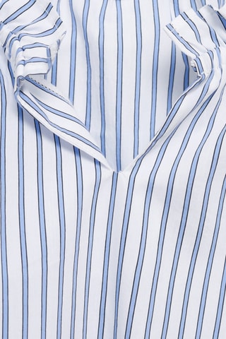 Blouse rayures détail froncé - Bleu