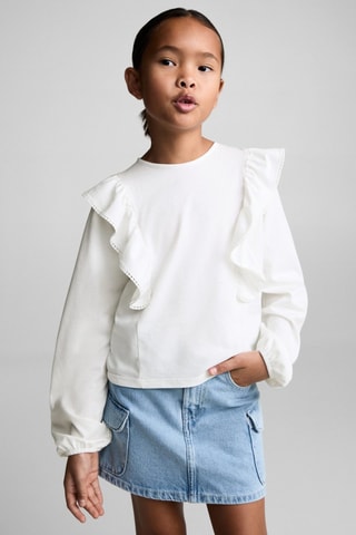 Blouse détail volants - Blanc cassé