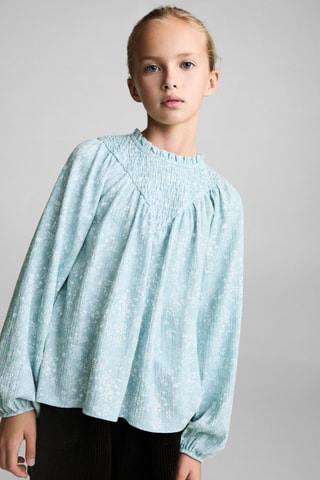 Blouse en imprimé floral - Vert d'eau