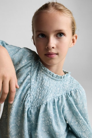 Blouse en imprimé floral - Vert d'eau