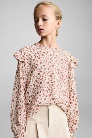 Blouse en imprimé floral - Blanc cassé