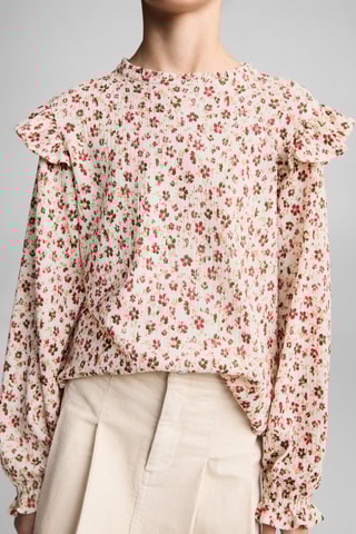 Blouse en imprimé floral - Blanc cassé