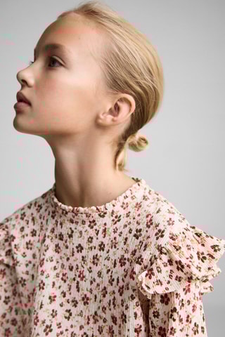 Blouse en imprimé floral - Blanc cassé