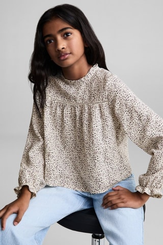 Blouse en imprimé floral - Blanc cassé