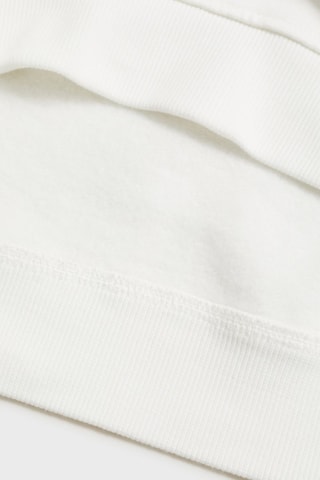 Sweat-shirt coton détails brodés - Blanc cassé