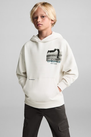Sweat-shirt coton imprimé - Sable
