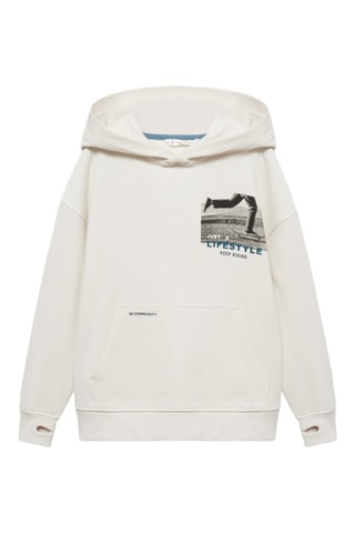 Sweat-shirt coton imprimé - Sable