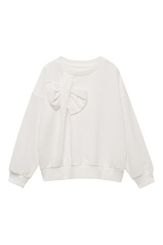 Sweat-shirt détail noeud - Blanc cassé