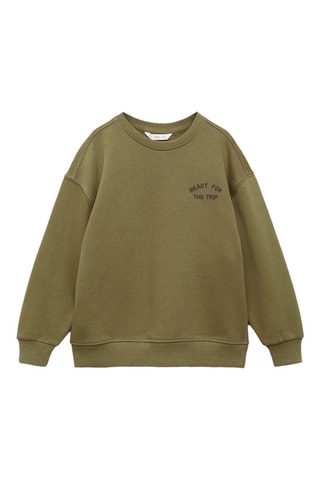 Sweat-shirt coton imprimé - Kaki