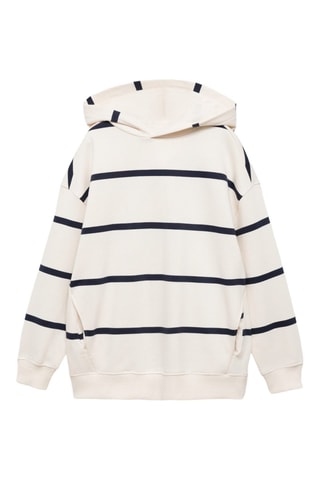 Sweat-shirt rayures capuche - Gris