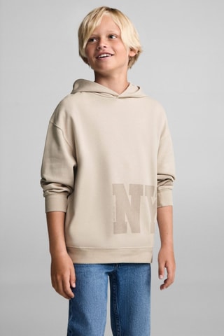 Sweat-shirt coton imprimé - Sable