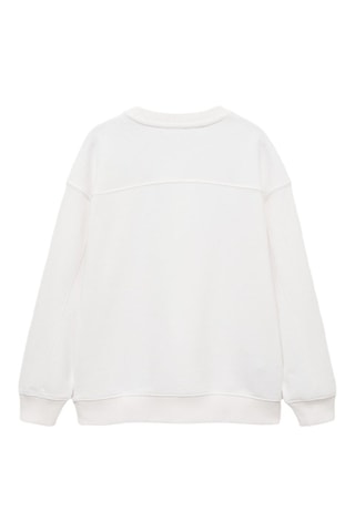 Sweat-shirt coton imprimé - Blanc cassé