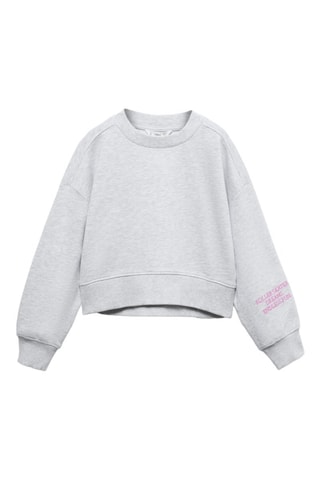 Sweat-shirt crop message - Gris