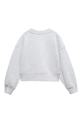 Sweat-shirt crop message - Gris