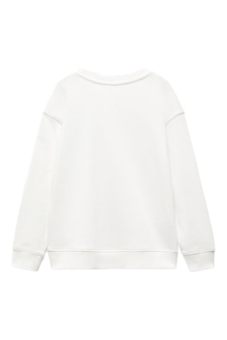 Sweater coton message - Blanc cassé