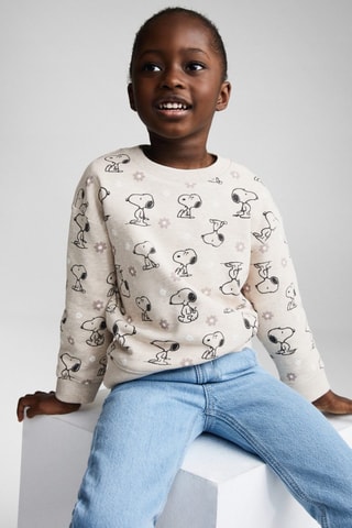 Sweat-shirt imprimé Snoopy - Sable