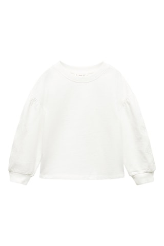Sweat-shirt avec manches brodées - Blanc cassé