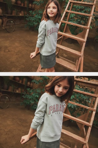 Sweater message imprimé - Vert