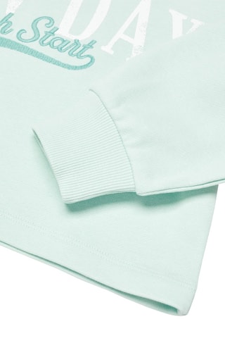 Sweat-shirt crop message - Bleu clair