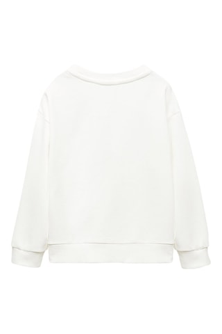 Sweat-shirt fleurs en relief - Blanc cassé