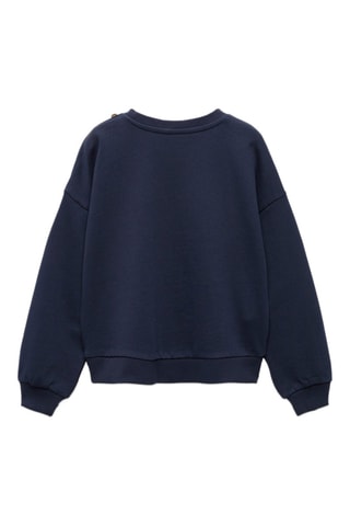 Sweat-shirt message brodé - Bleu marine