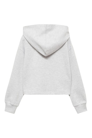 Sweat-shirt imprimé capuche - Gris clair