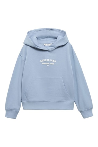 Sweat-shirt imprimé capuche - Bleu clair