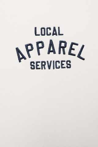 Sweat-shirt message brodé - Blanc cassé