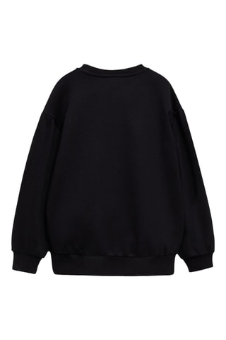 Sweat-shirt coton détails brodés - Noir