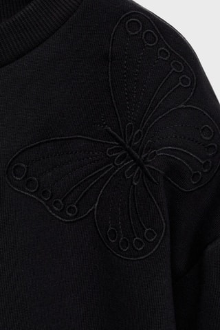 Sweat-shirt coton détails brodés - Noir