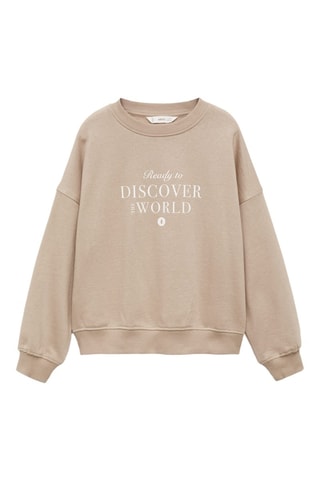 Sweat-shirt coton imprimé - Brun