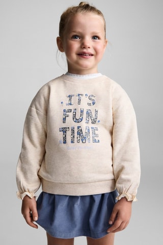 Sweat-shirt coton imprimé - Sable
