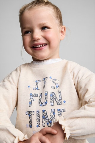Sweat-shirt coton imprimé - Sable