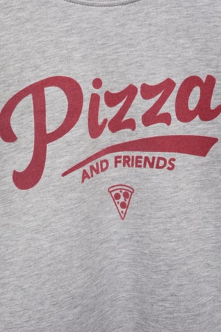 Sweat-shirt coton imprimé - Gris chiné