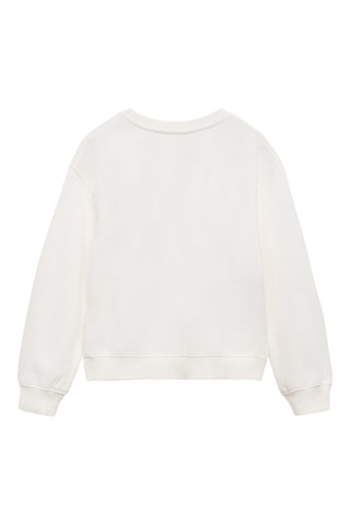 Sweat-shirt broderie florale - Blanc cassé
