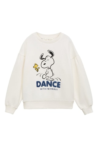 Sweat-shirt Snoopy texture - Blanc cassé