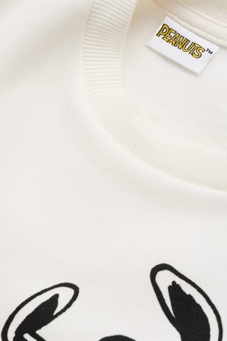 Sweat-shirt Snoopy texture - Blanc cassé