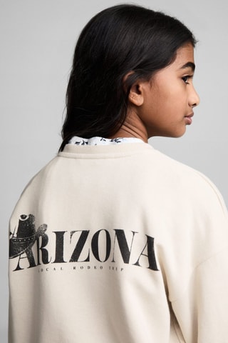 Sweat-shirt coton imprimé - Gris clair