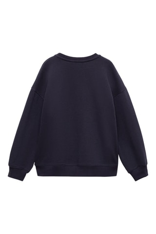 Sweat-shirt imprimé détails texturés - Bleu marine