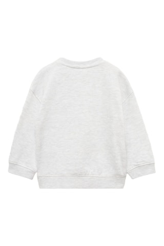 Sweat-shirt coton détails brodés - Gris clair