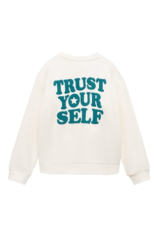 Sweat-shirt coton imprimé - Blanc cassé