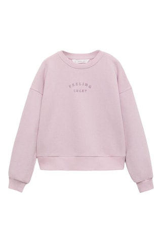 Sweat-shirt coton détails brodés - Violet clair