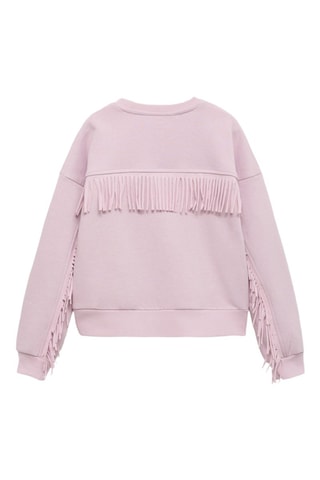 Sweat-shirt coton détails brodés - Violet clair