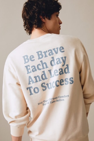 Sweat-shirt message unisexe - Bleu marine