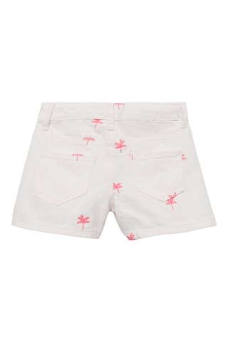 Short coton brodé - Blanc