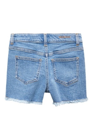 Short en jean boutons - Bleu