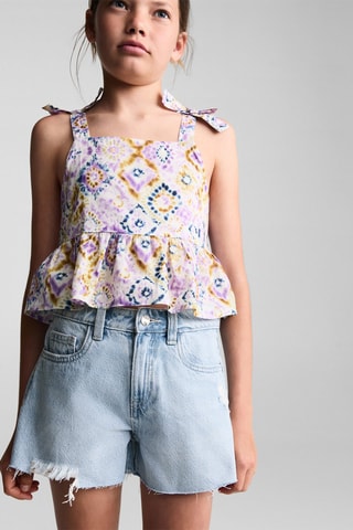 Short jean déchiré - Ciel