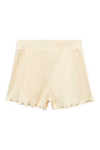 Short coton taille élastique - Jaune