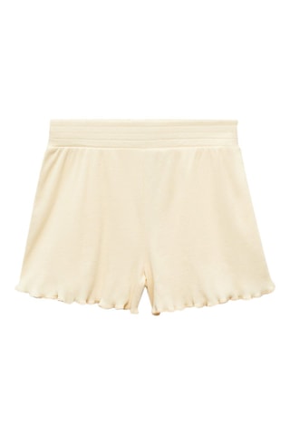 Short coton taille élastique - Jaune