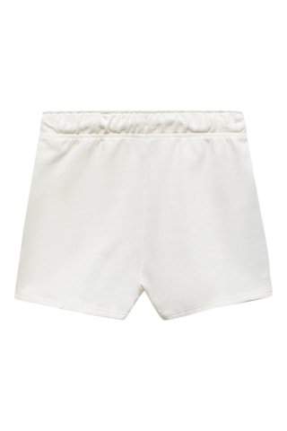 Short coton taille élastique - Blanc cassé